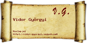 Vidor Györgyi névjegykártya